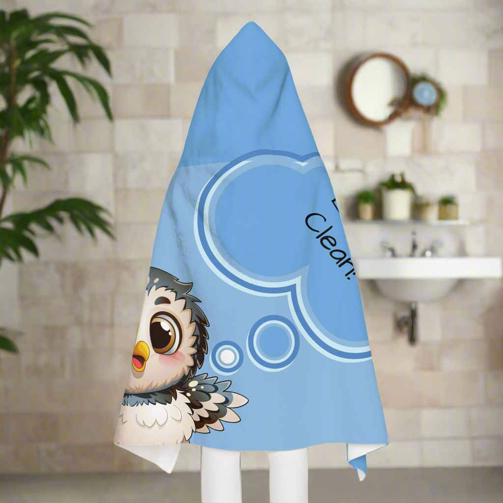 Youth Hooded Towel - Adorable Owl Design, Fun Bath Time Accessory, Perfect for Kids, Gift for Birthdays, Beach Days, Swim Lessons