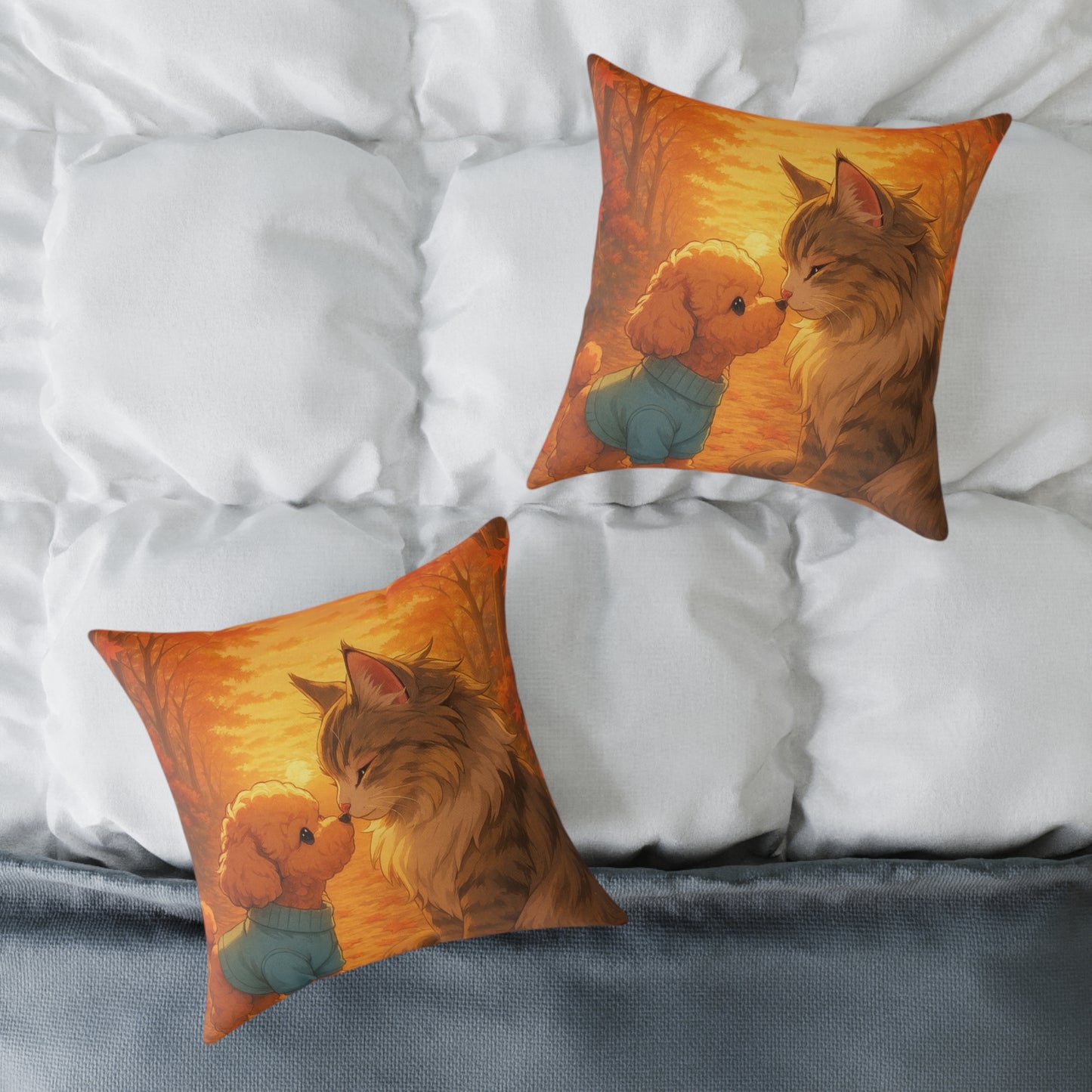 Square Pillow - Cozy Pet Love Pillow, Adorable Animal Home Decor & Gift for Pet Lovers - Pet-Themed Celebration Decor