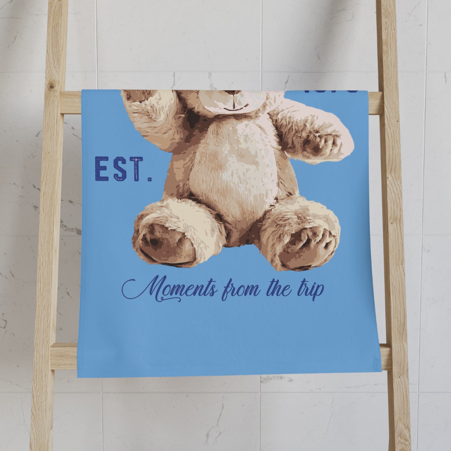 California Bear Moment Hand Towel, Cute Bathroom Decor, Gift for Kids, Nursery Accessory, Summer Beach Towel, Baby Shower Gift