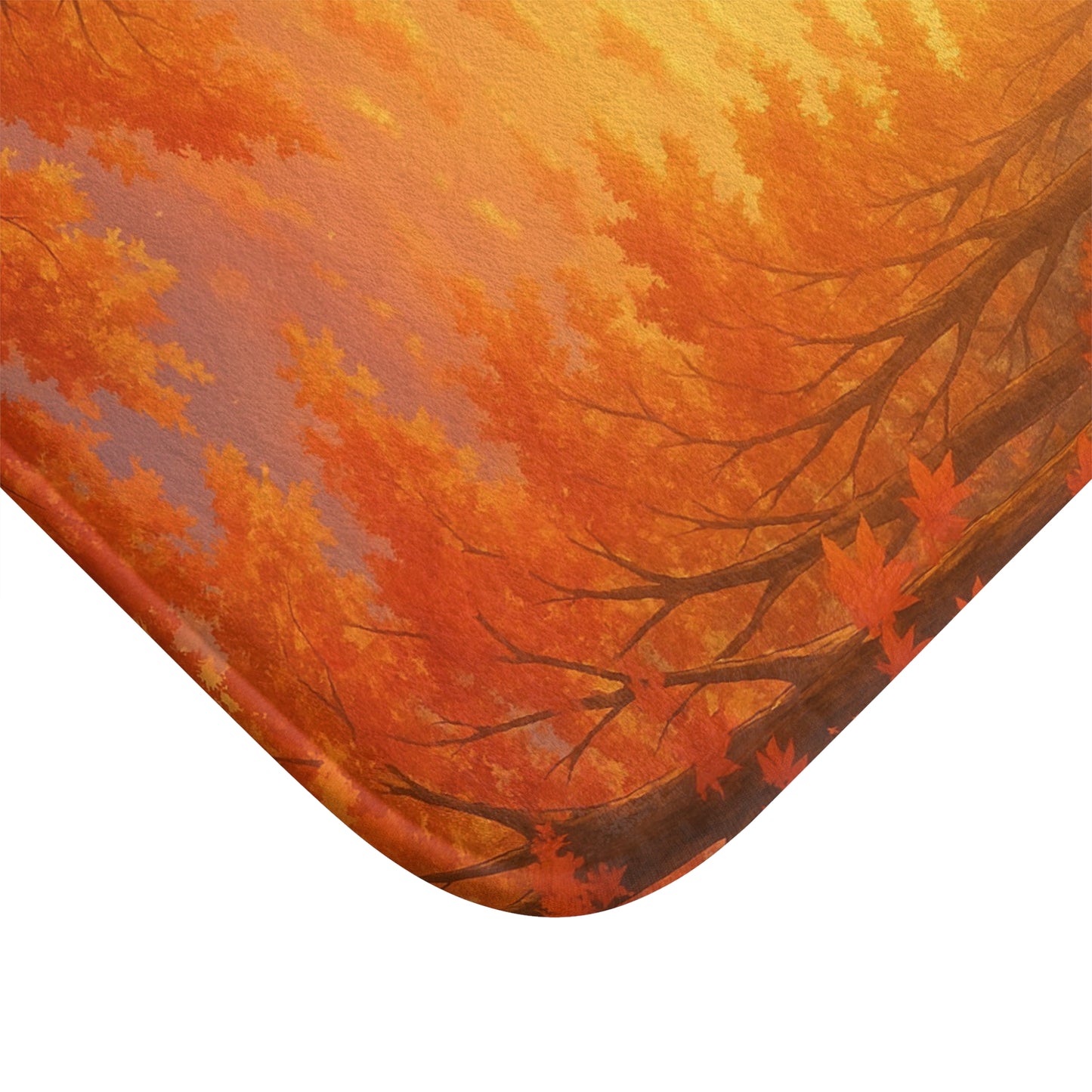 Fall Forest Friends Bath Mat, Cute Cat and Bear Design, Autumn Decor, Pet Lover Gift, Cozy Home Accessory