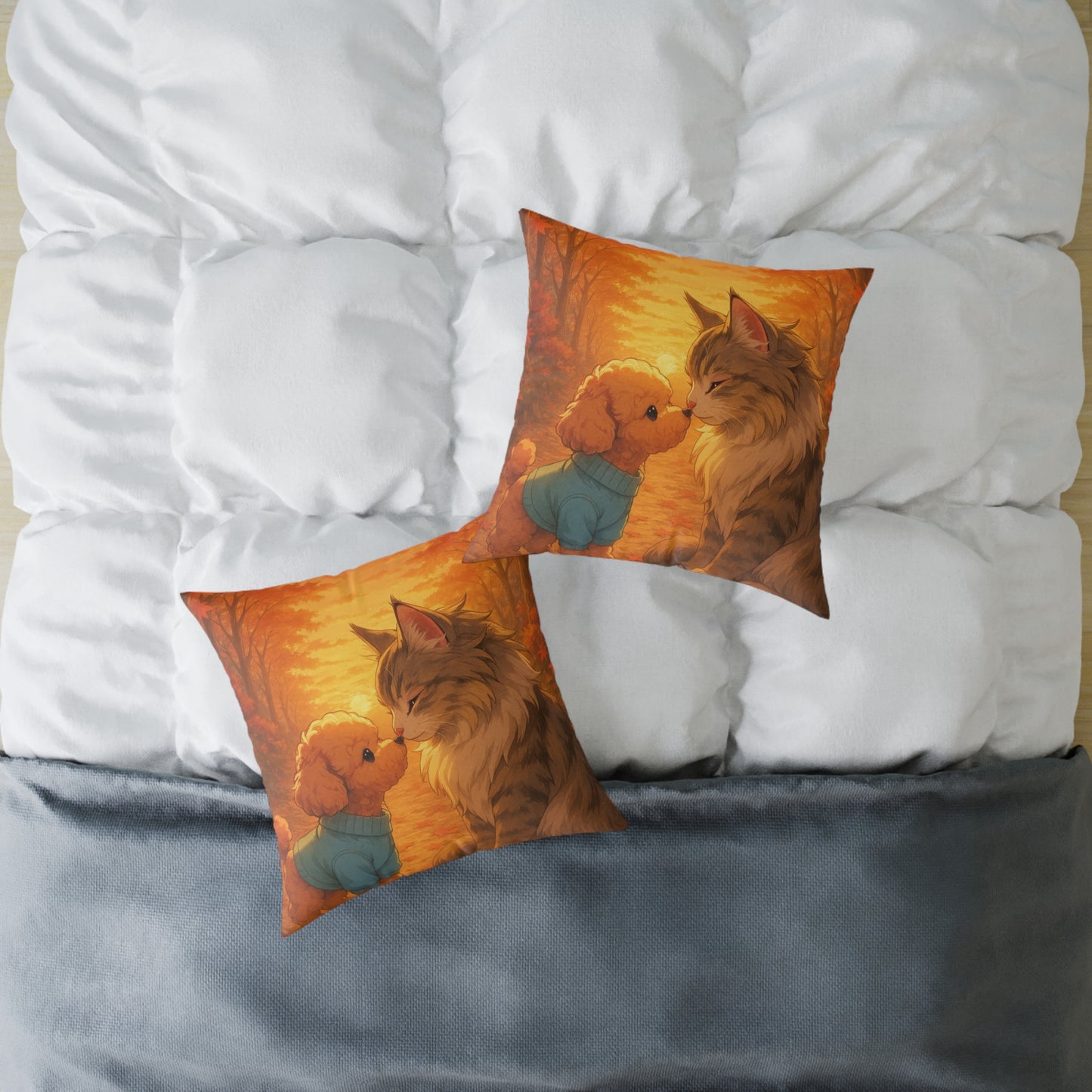 Square Pillow - Cozy Pet Love Pillow, Adorable Animal Home Decor & Gift for Pet Lovers - Pet-Themed Celebration Decor