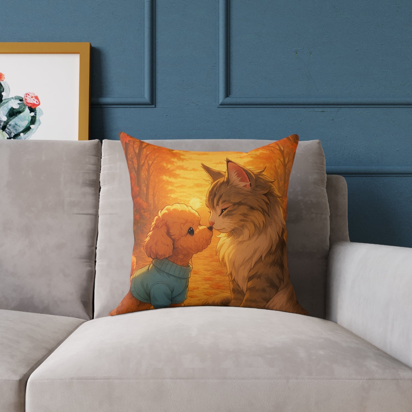 Square Pillow - Cozy Pet Love Pillow, Adorable Animal Home Decor & Gift for Pet Lovers - Pet-Themed Celebration Decor