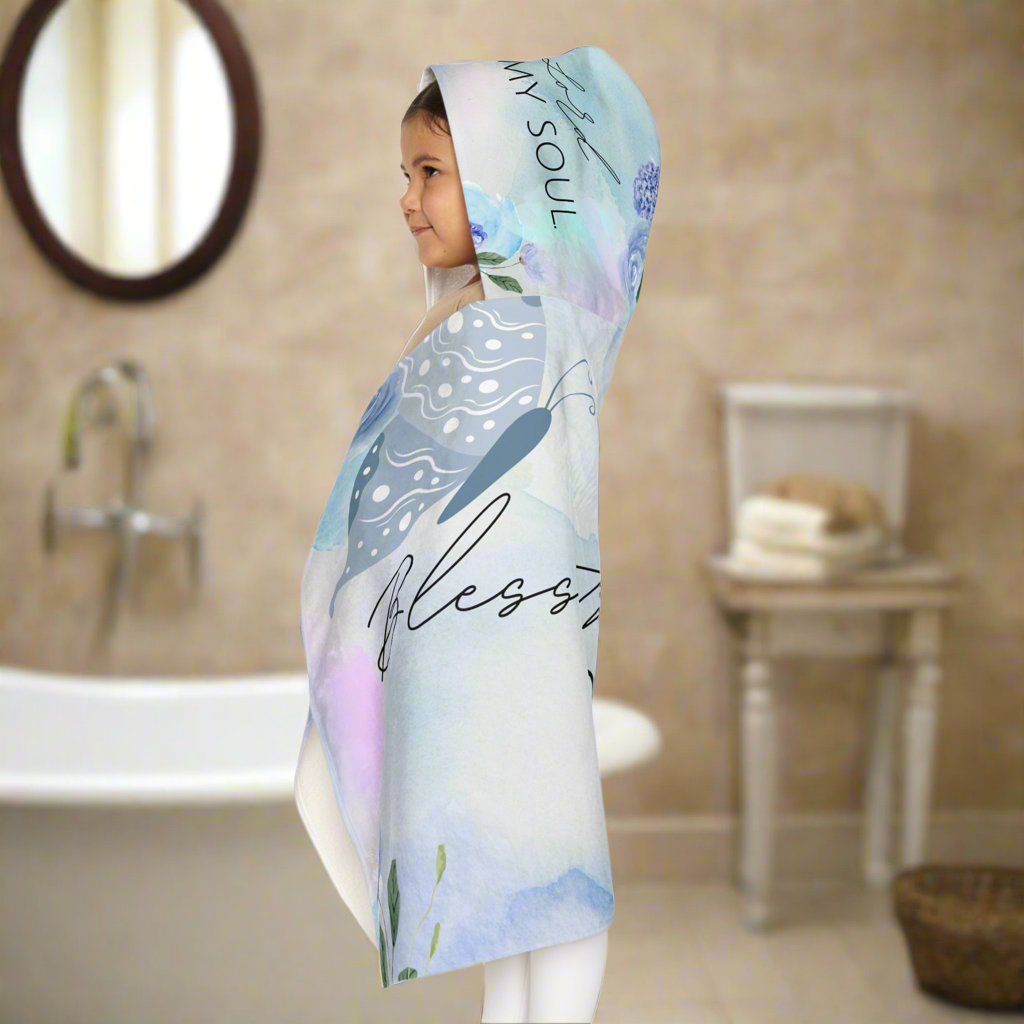 Youth Hooded Towel - Bless the Lord Oh My Soul, Personalized POD Bath Wrap