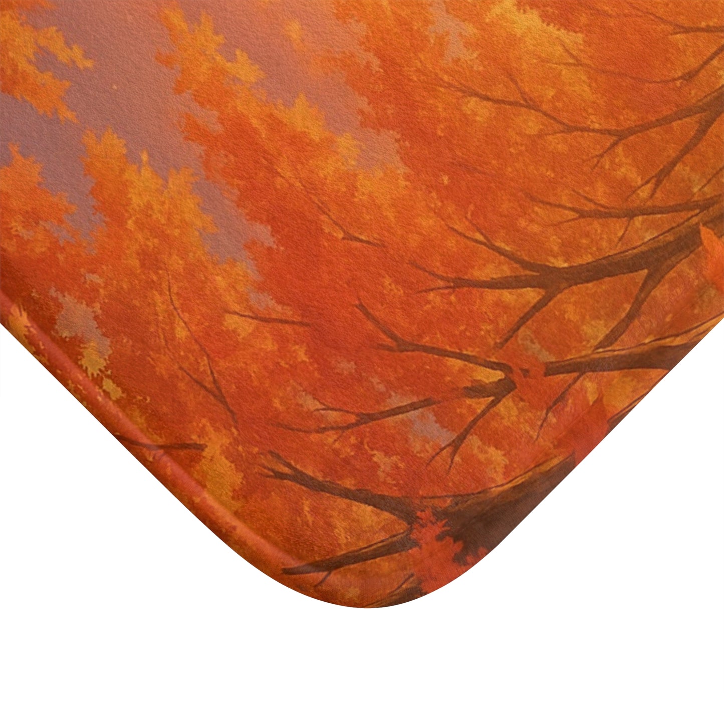 Fall Forest Friends Bath Mat, Cute Cat and Bear Design, Autumn Decor, Pet Lover Gift, Cozy Home Accessory
