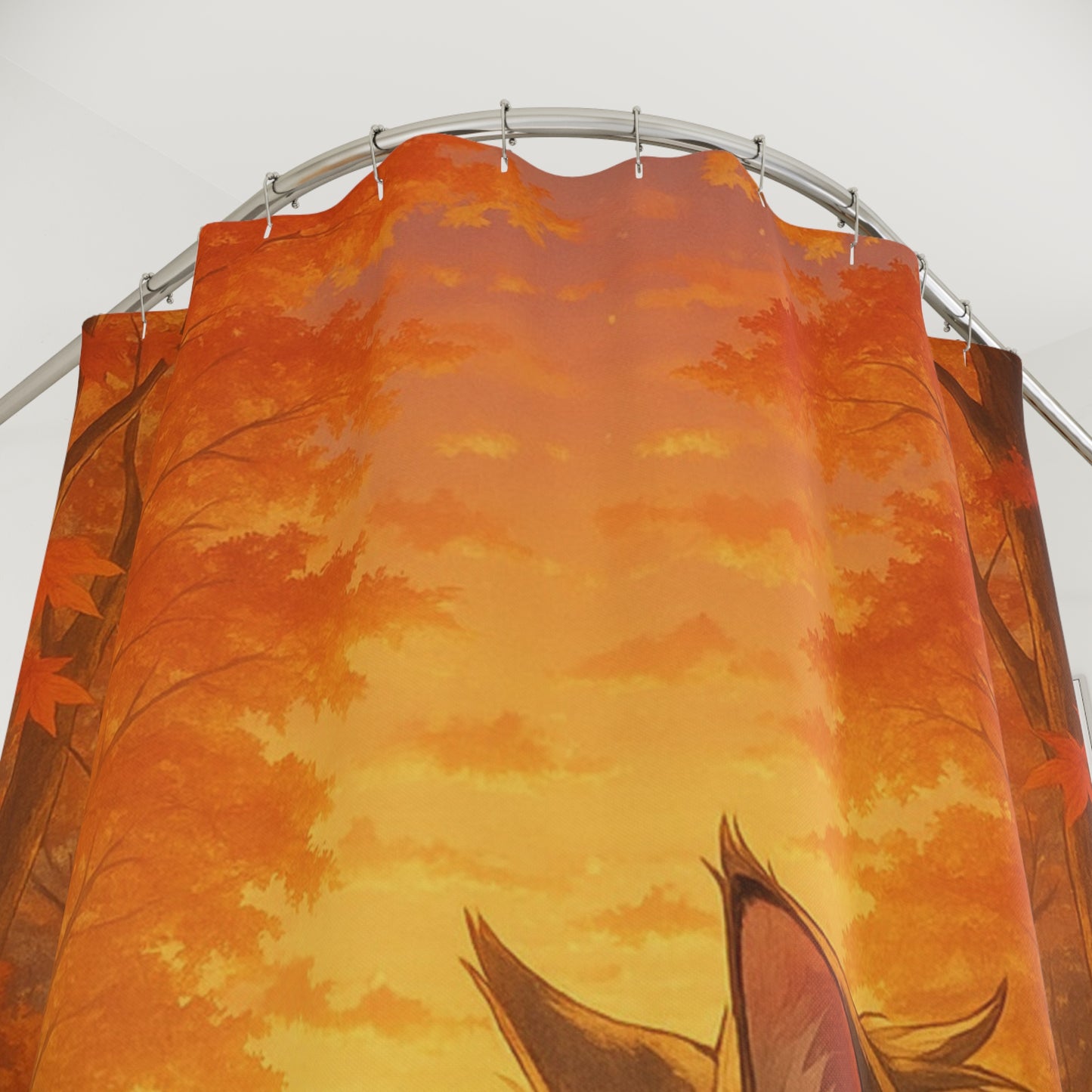 Autumn Pet Love Shower Curtain, Cozy Bathroom Decor, Cute Cat and Dog Design, Fall Theme, Pet Lovers Gift, Home Accessories
