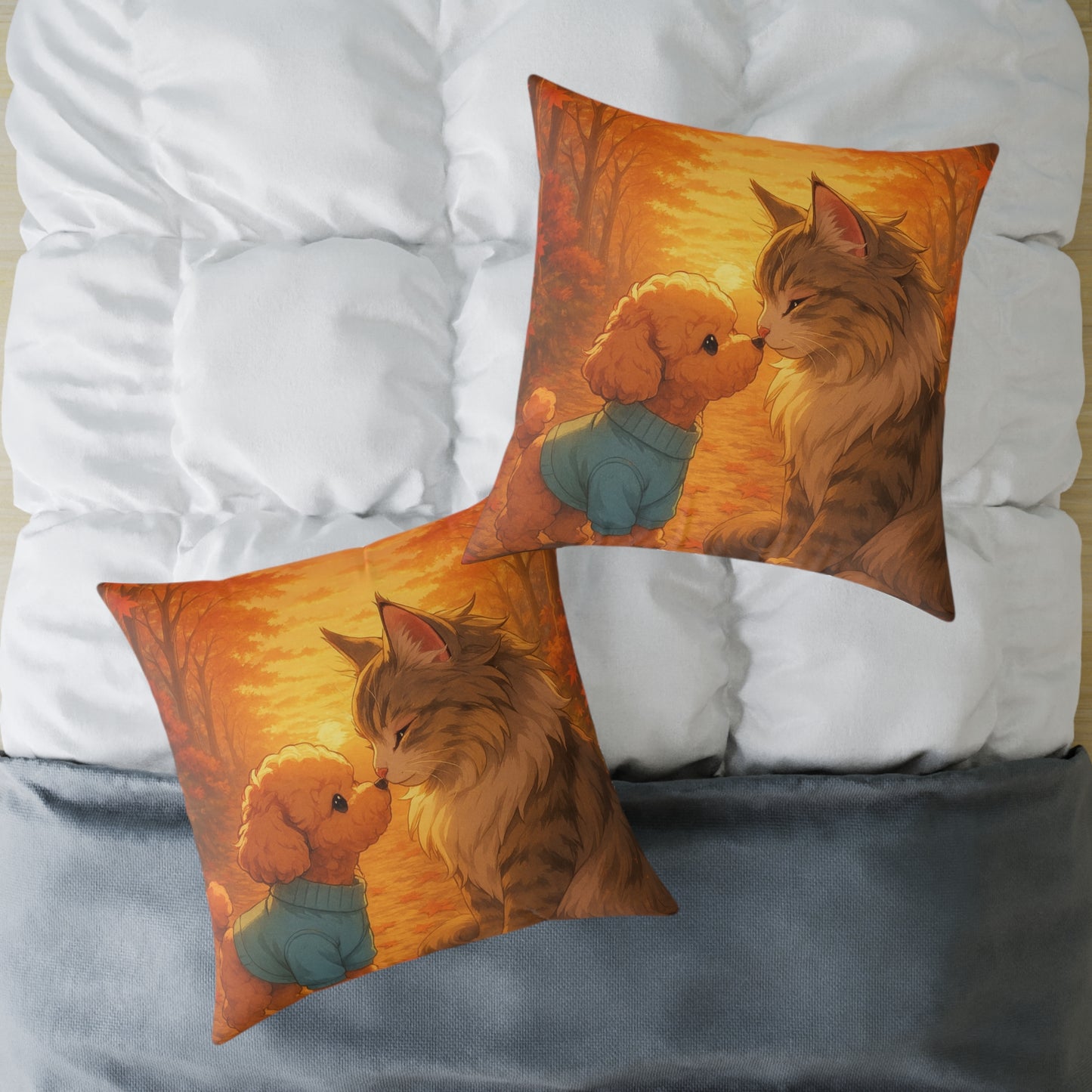 Square Pillow - Cozy Pet Love Pillow, Adorable Animal Home Decor & Gift for Pet Lovers - Pet-Themed Celebration Decor