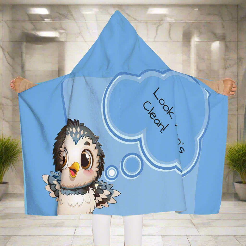 Youth Hooded Towel - Adorable Owl Design, Fun Bath Time Accessory, Perfect for Kids, Gift for Birthdays, Beach Days, Swim Lessons