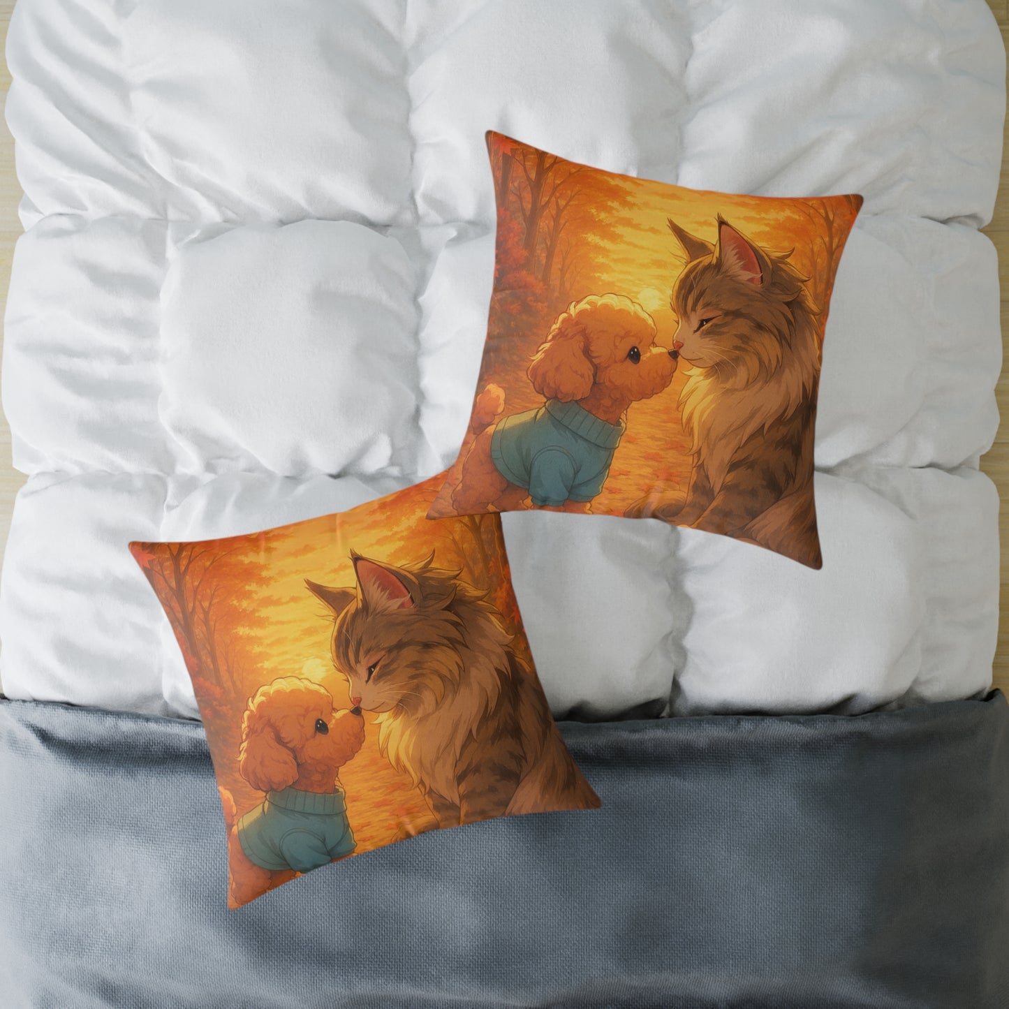 Square Pillow - Cozy Pet Love Pillow, Adorable Animal Home Decor & Gift for Pet Lovers - Pet-Themed Celebration Decor