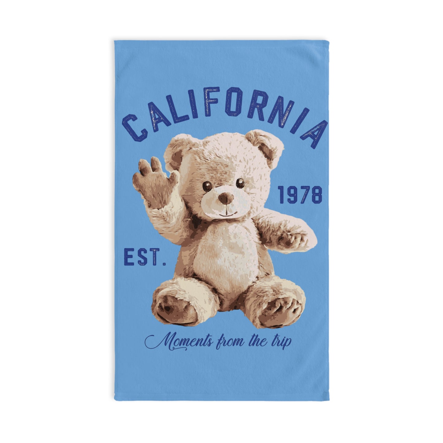 California Bear Moment Hand Towel, Cute Bathroom Decor, Gift for Kids, Nursery Accessory, Summer Beach Towel, Baby Shower Gift