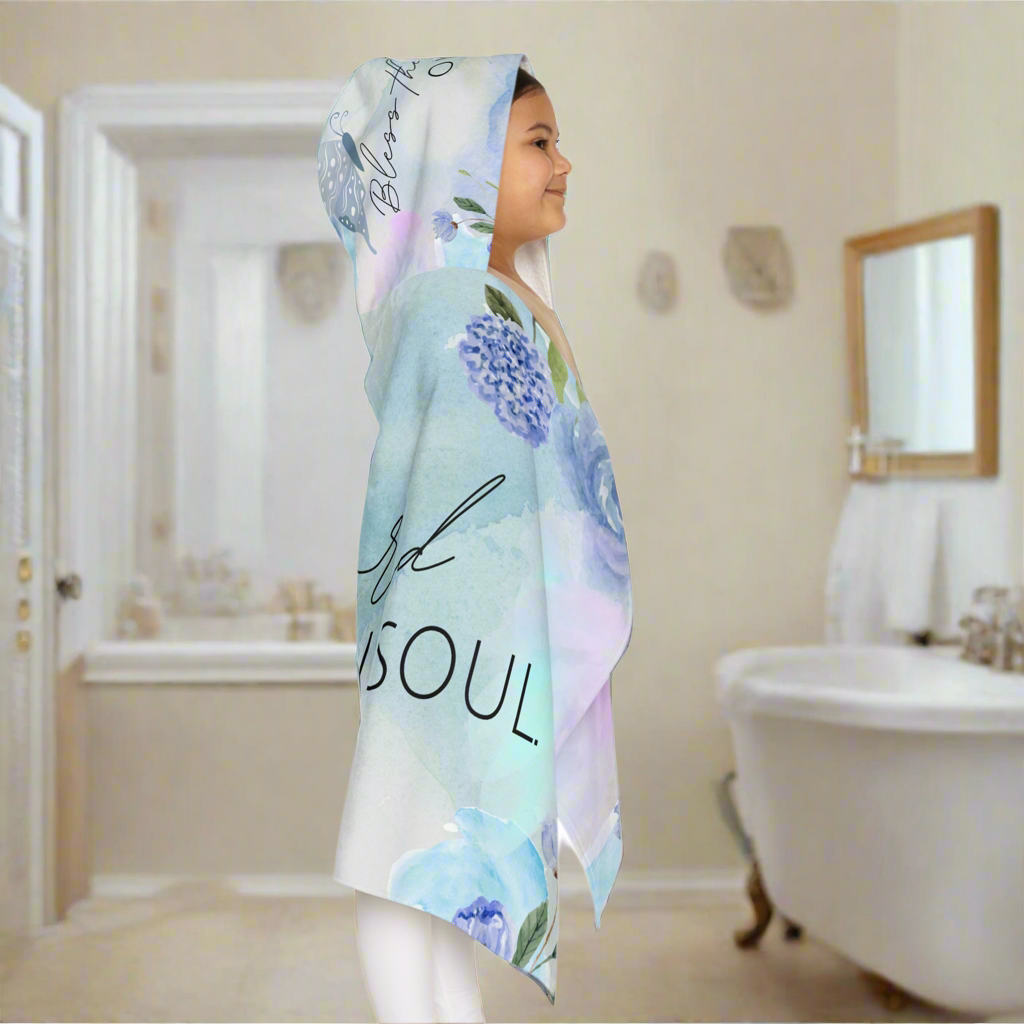 Youth Hooded Towel - Bless the Lord Oh My Soul, Personalized POD Bath Wrap