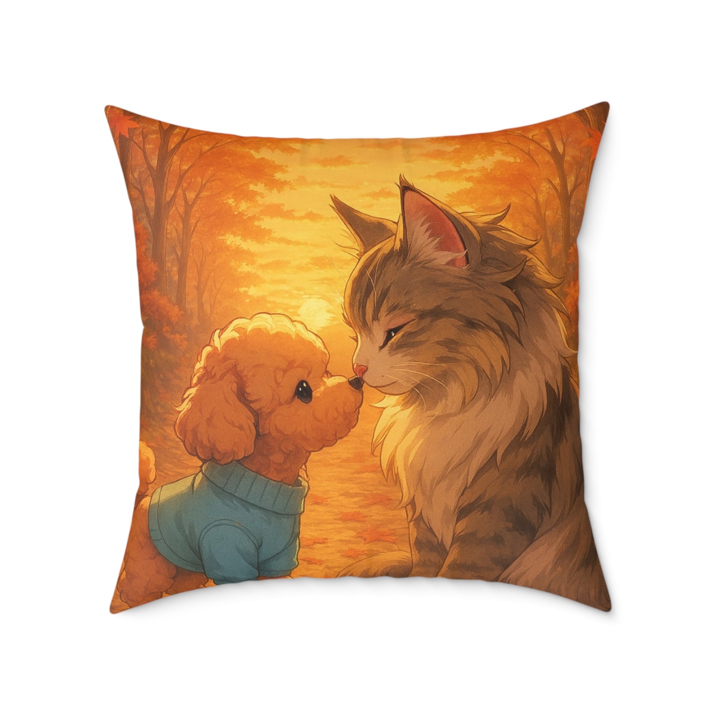 Square Pillow - Cozy Pet Love Pillow, Adorable Animal Home Decor & Gift for Pet Lovers - Pet-Themed Celebration Decor