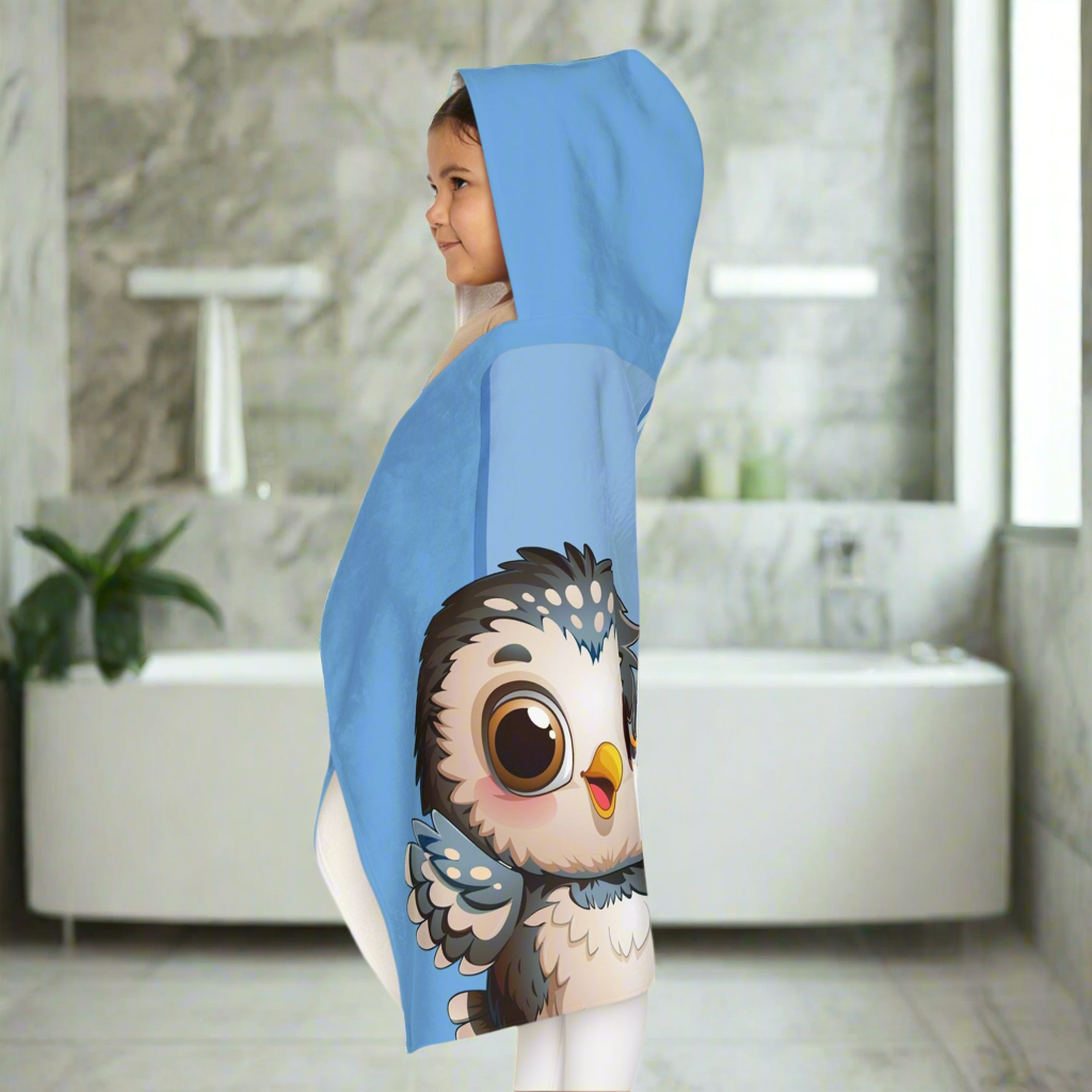 Youth Hooded Towel - Adorable Owl Design, Fun Bath Time Accessory, Perfect for Kids, Gift for Birthdays, Beach Days, Swim Lessons