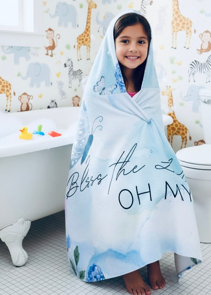 Youth Hooded Towel - Bless the Lord Oh My Soul, Personalized POD Bath Wrap
