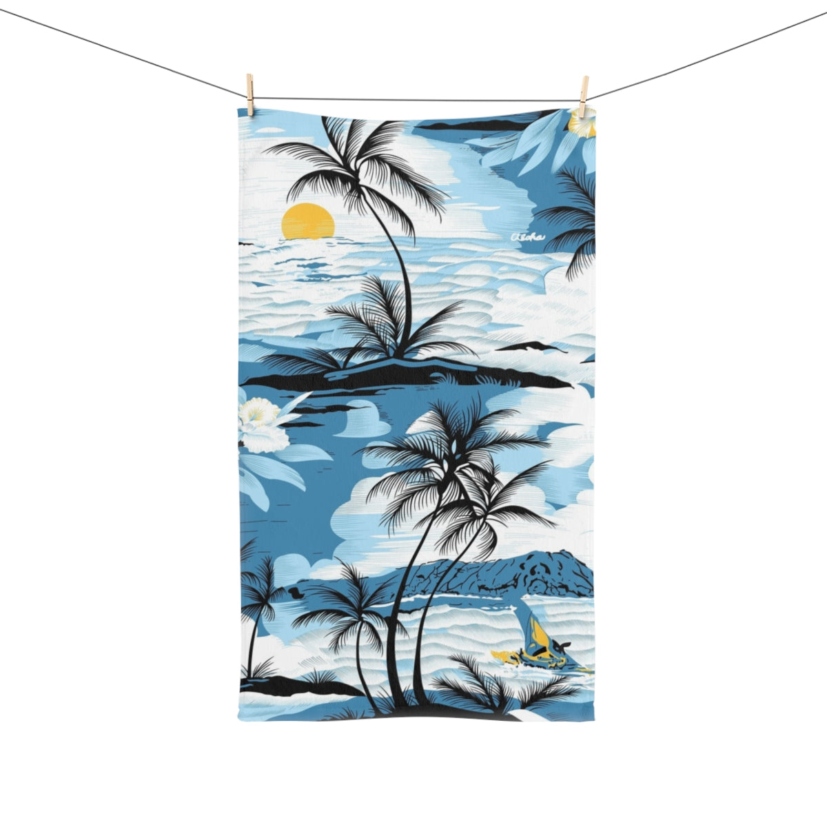 Tropical Hand Towel Set - Beach Vibes, Summer Decor, Gift for Hostess, Nautical Bathroom, Kitchen Towel