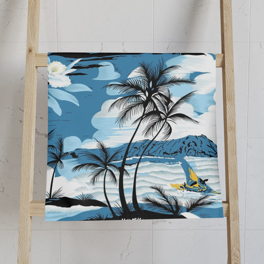 Tropical Hand Towel Set - Beach Vibes, Summer Decor, Gift for Hostess, Nautical Bathroom, Kitchen Towel