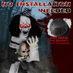 1.8ft Halloween Decoration Scary Clown, Sound-Actived Party Decor With Creepy Sound , Scary Haunted House Props For Indoor Party Home Table Garden Yard Lawn