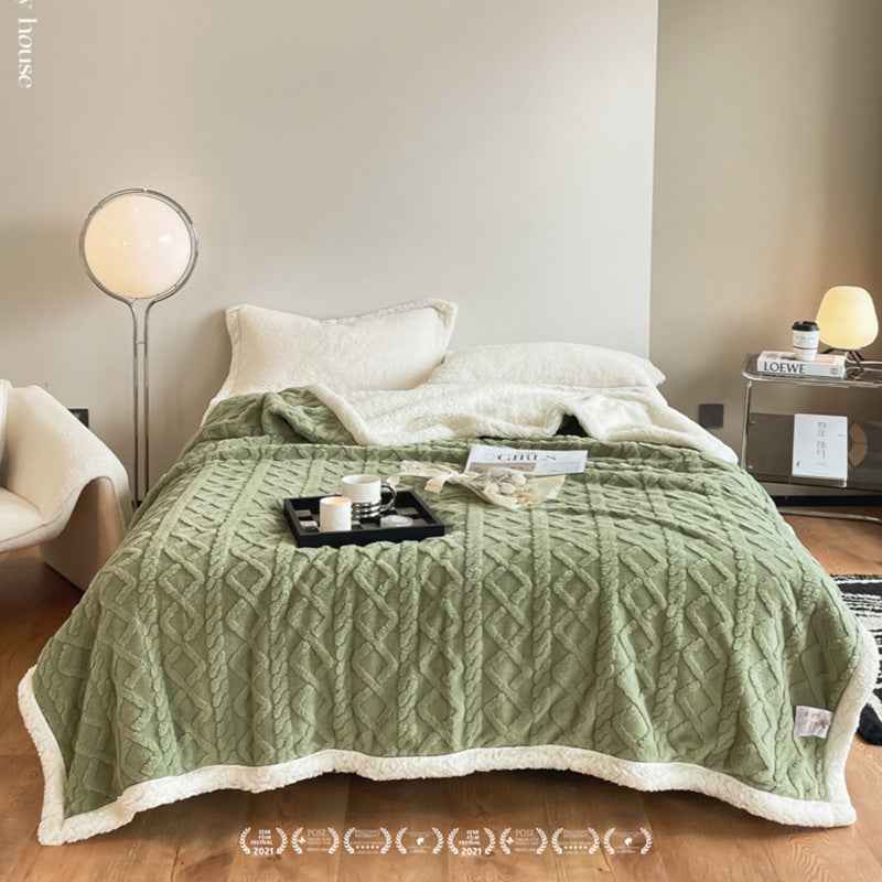 Autumn And Winter Thickening Taffeta Thermal Flannel Casual Blanket