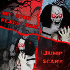 1.8ft Halloween Decoration Scary Clown, Sound-Actived Party Decor With Creepy Sound , Scary Haunted House Props For Indoor Party Home Table Garden Yard Lawn