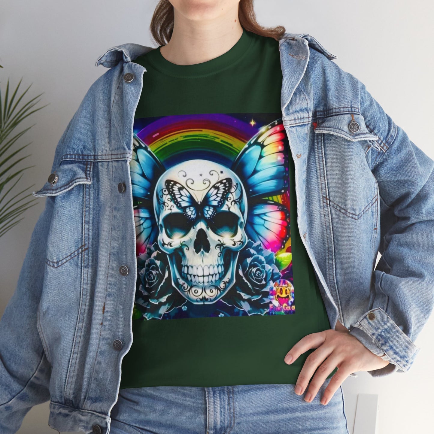 Skull Tee - Bright & Colorful Butterfly Design