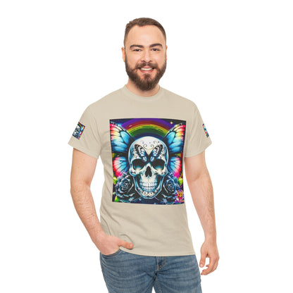 Skull Tee - Bright & Colorful Butterfly Design