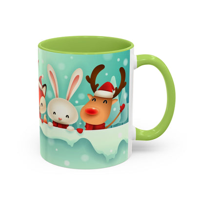 Festive Animal Friends Coffee Mug - Winter Holiday Theme