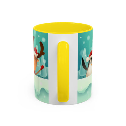 Festive Animal Friends Coffee Mug - Winter Holiday Theme