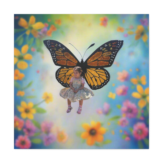 Canvas Print - Monarch Butterfly Wings & Joyful Child - Find Your Wings Collection