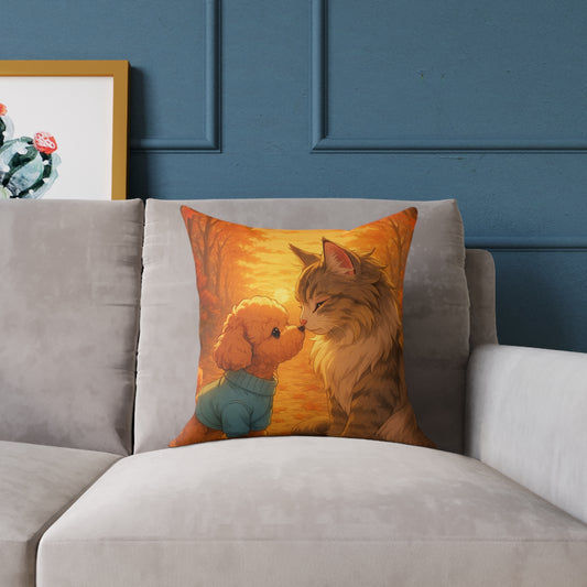 Square Pillow - Cozy Pet Love Pillow, Adorable Animal Home Decor & Gift for Pet Lovers - Pet-Themed Celebration Decor