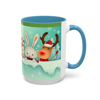 Festive Animal Friends Coffee Mug - Winter Holiday Theme