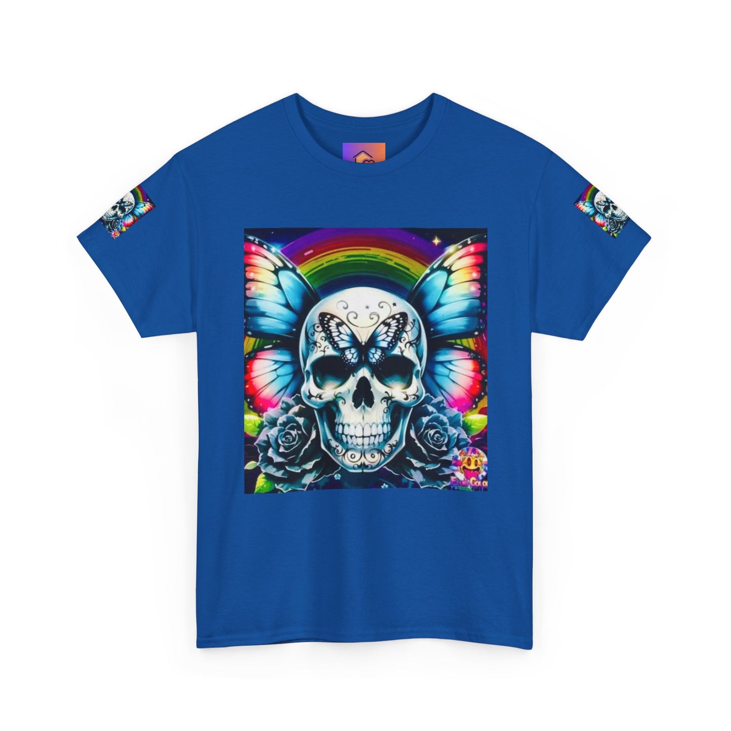 Skull Tee - Bright & Colorful Butterfly Design