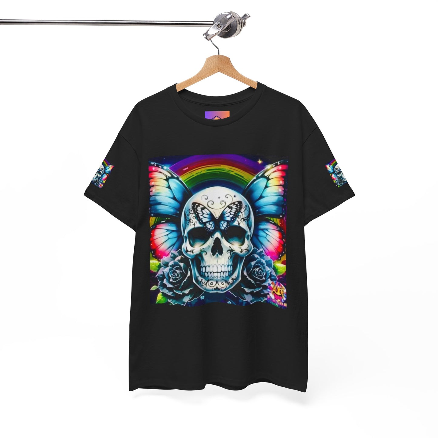 Skull Tee - Bright & Colorful Butterfly Design