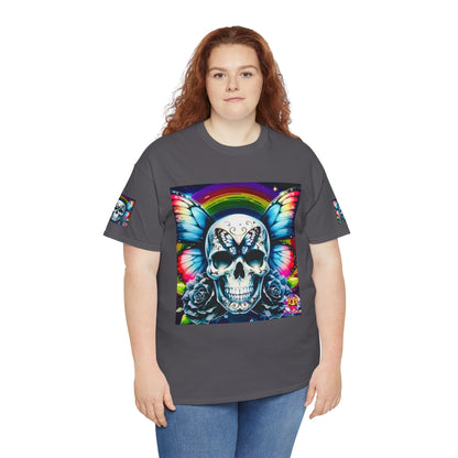 Skull Tee - Bright & Colorful Butterfly Design