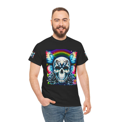 Skull Tee - Bright & Colorful Butterfly Design