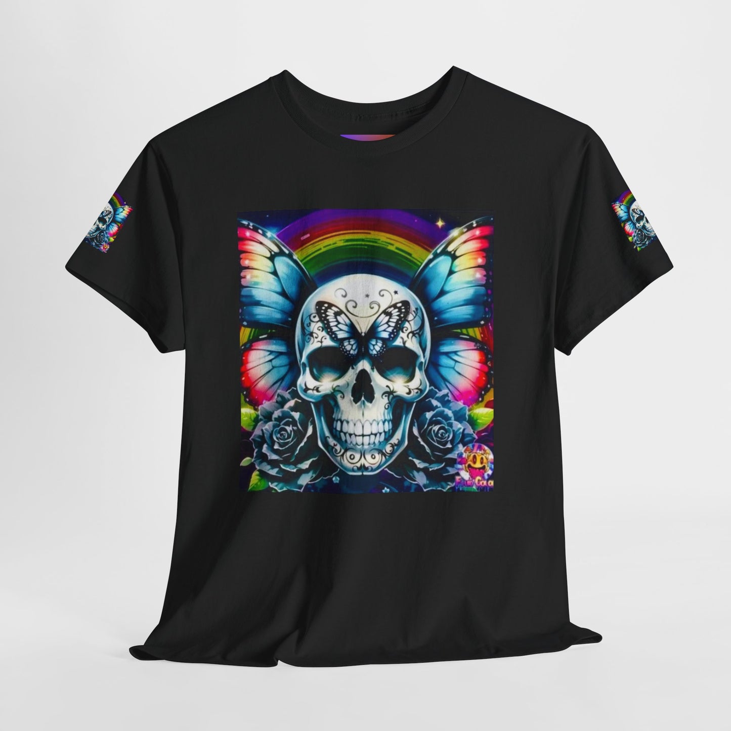Skull Tee - Bright & Colorful Butterfly Design