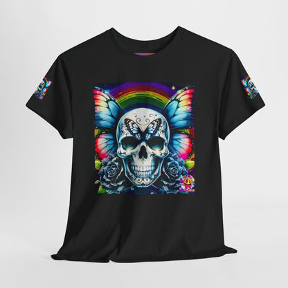 Skull Tee - Bright & Colorful Butterfly Design