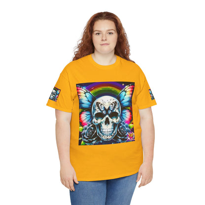Skull Tee - Bright & Colorful Butterfly Design