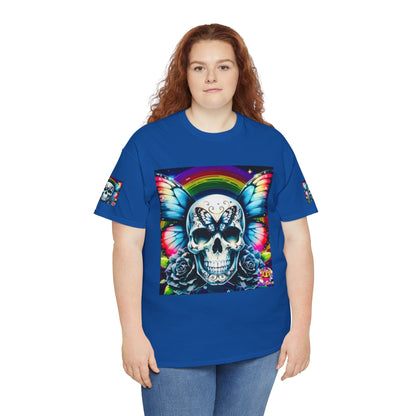Skull Tee - Bright & Colorful Butterfly Design