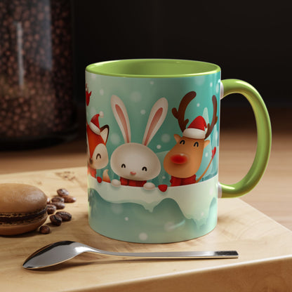 Festive Animal Friends Coffee Mug - Winter Holiday Theme