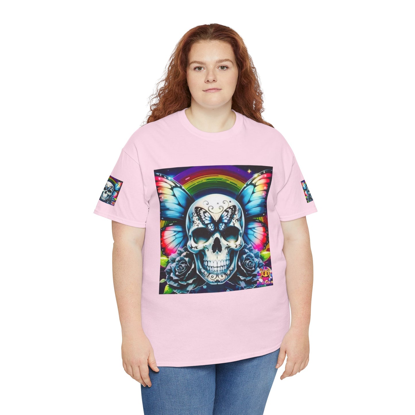 Skull Tee - Bright & Colorful Butterfly Design