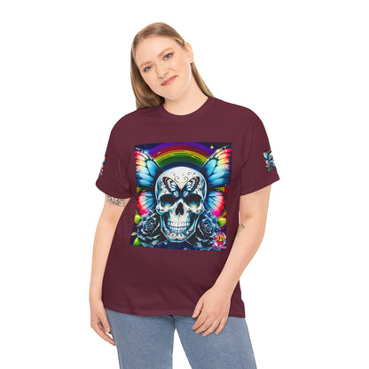 Skull Tee - Bright & Colorful Butterfly Design