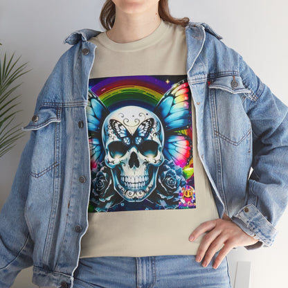 Skull Tee - Bright & Colorful Butterfly Design