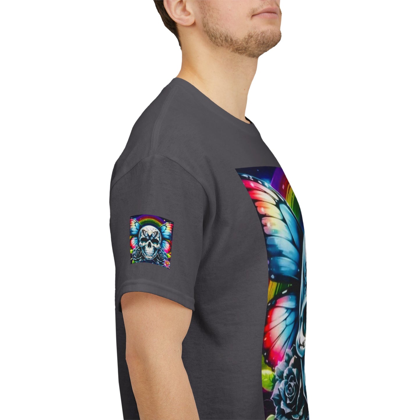 Skull Tee - Bright & Colorful Butterfly Design
