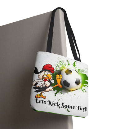 Soccer Tote Bag for Kids - Lets Kick Some Turf, Funny Sports Accessory