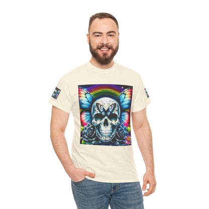 Skull Tee - Bright & Colorful Butterfly Design