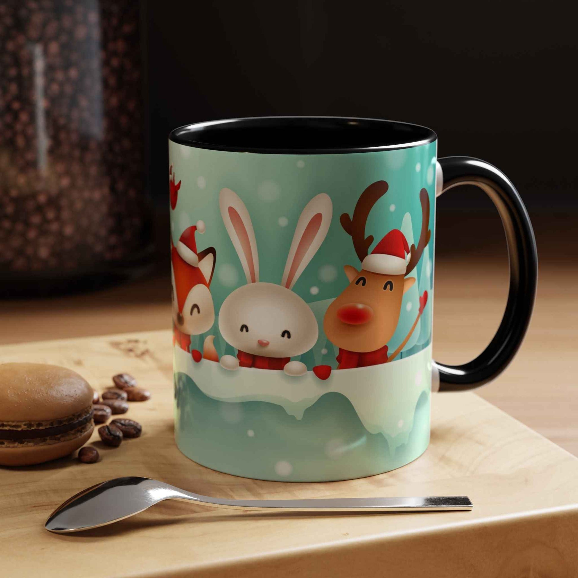 Festive Animal Friends Coffee Mug - Winter Holiday Theme