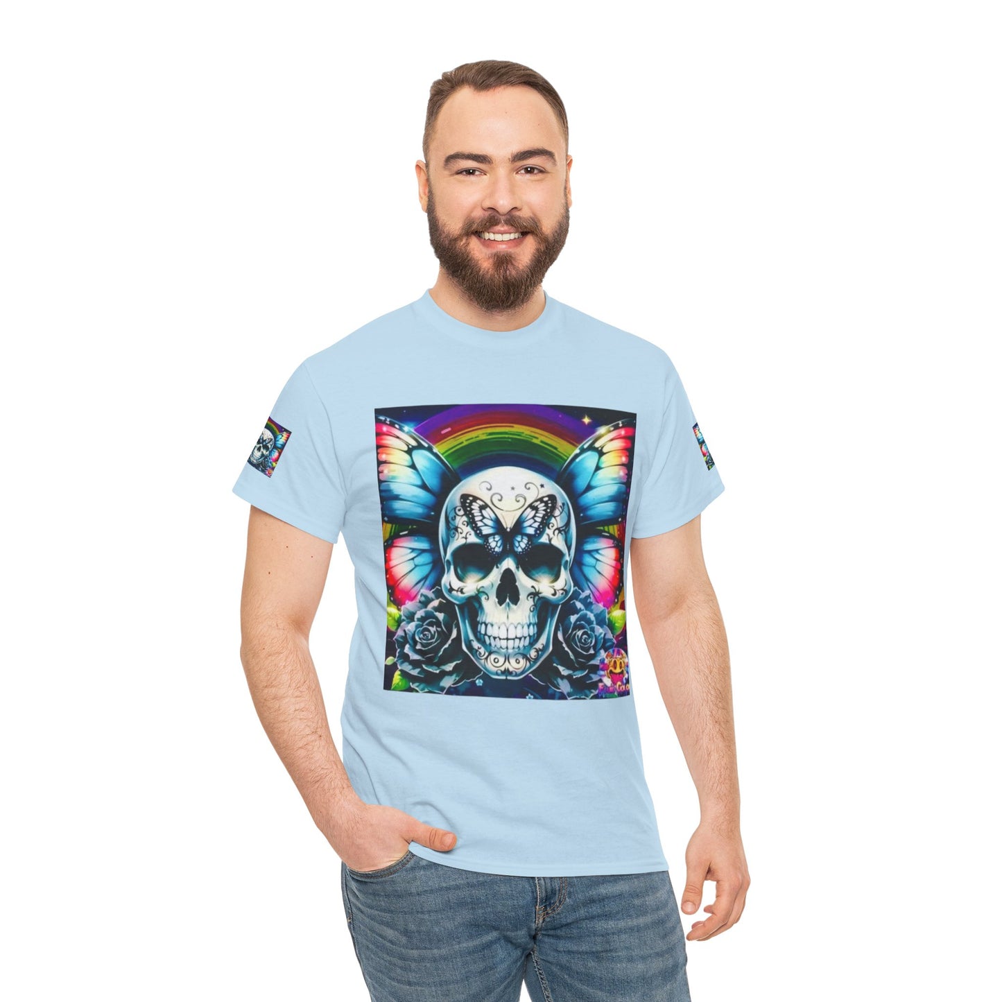 Skull Tee - Bright & Colorful Butterfly Design