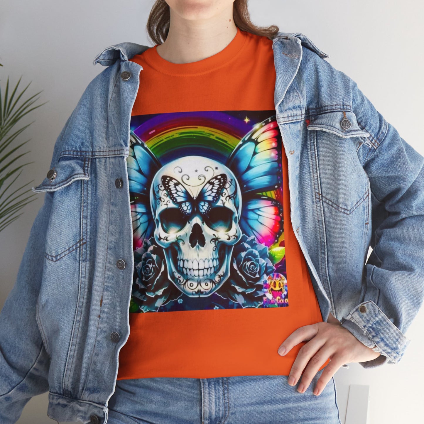 Skull Tee - Bright & Colorful Butterfly Design