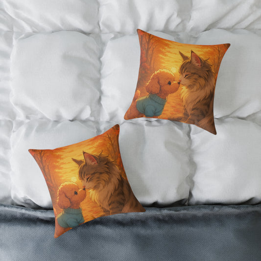 Square Pillow - Cozy Pet Love Pillow, Adorable Animal Home Decor & Gift for Pet Lovers - Pet-Themed Celebration Decor