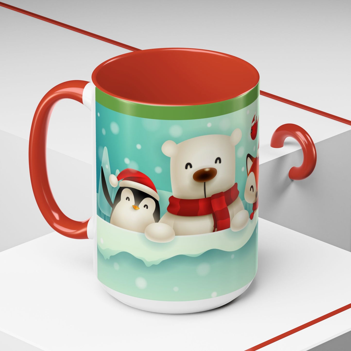 Festive Animal Friends Coffee Mug - Winter Holiday Theme