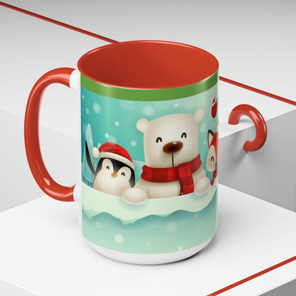 Festive Animal Friends Coffee Mug - Winter Holiday Theme